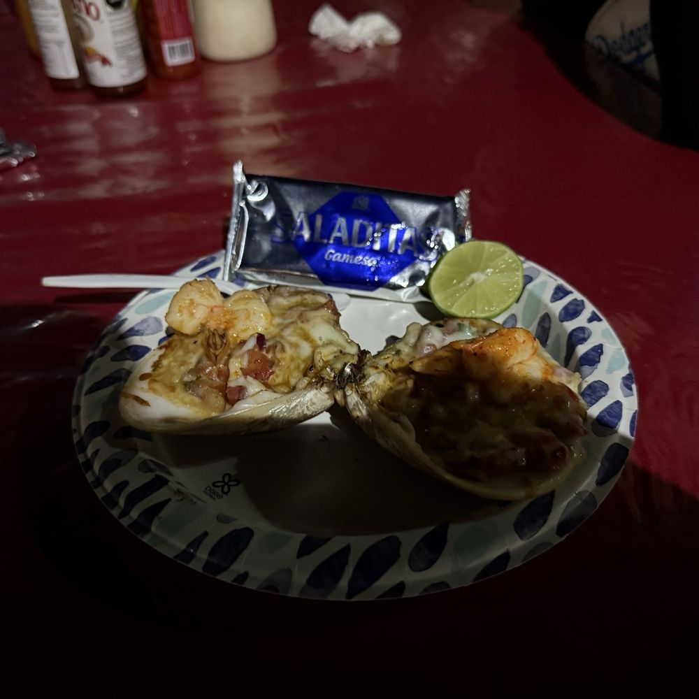 La Bufadora - Fully prepared and baked large clams at Restaurante Blanquita - Landmarks & Historical Buildings Near Me - Baja California, MEX