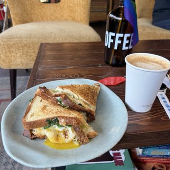 Hearth & Hug Bakery - Breakfast grilled cheese and tall latte - Bakeries Near Me - Somerville, Massachusetts Hearth & Hug Bakery - Breakfast grilled cheese and tall latte - Bakeries Near Me - Somerville, Massachusetts