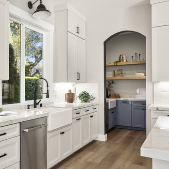 Kitchen Design Center - One of my favorite projects. I love the blue butler pantry that gives a pop of color and fun to the overall design. - Kitchen & Bath Near Me - Sacramento, California Kitchen Design Center - One of my favorite projects. I love the blue butler pantry that gives a pop of color and fun to the overall design. - Kitchen & Bath Near Me - Sacramento, California