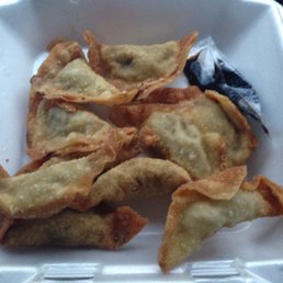 Started digging in before we even left the parking lot. The edges are crunchy and delicious . . . Almost like mini egg rolls! Started digging in before we even left the parking lot. The edges are crunchy and delicious . . . Almost like mini egg rolls!