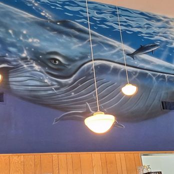LeRoy's Blue Whale - Close-up of mural - American Near Me - Yachats, Oregon LeRoy's Blue Whale - Close-up of mural - American Near Me - Yachats, Oregon