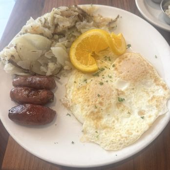 Plums Cafe - Eggs and Meat (sausage) - Breakfast & Brunch Near Me - Costa Mesa, California Plums Cafe - Eggs and Meat (sausage) - Breakfast & Brunch Near Me - Costa Mesa, California