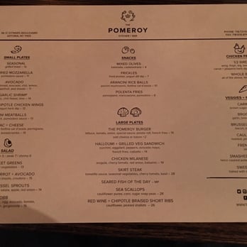 The Pomeroy - Menu - New American Near Me - Astoria, New York The Pomeroy - Menu - New American Near Me - Astoria, New York