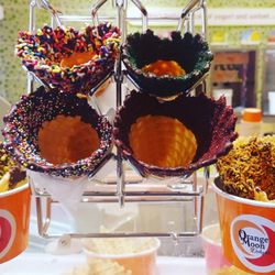 Design your cone the way you like, with nuts or sprinkles or even candy, the options are endless