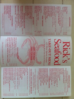 Menu photo 8 Rick's Seafood House Wildwood, NJ