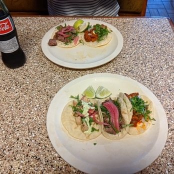 Tacos Chiwas - Tacos: Pollo, Asada, Carne. Outlier of the photo: Mexican-bottled Coke with cane sugar. - Mexican Near Me - Phoenix, Arizona