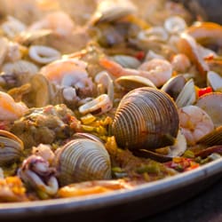 El Paellero - Closeup of Paella with clams and calamari