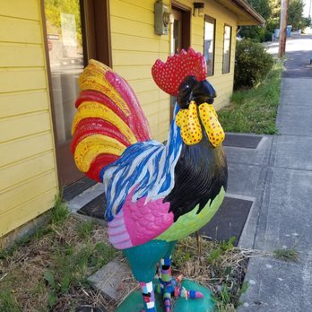 World's Largest Egg - A rooster sculpture spotted downtown. - Local Flavor Near Me - Winlock, Washington