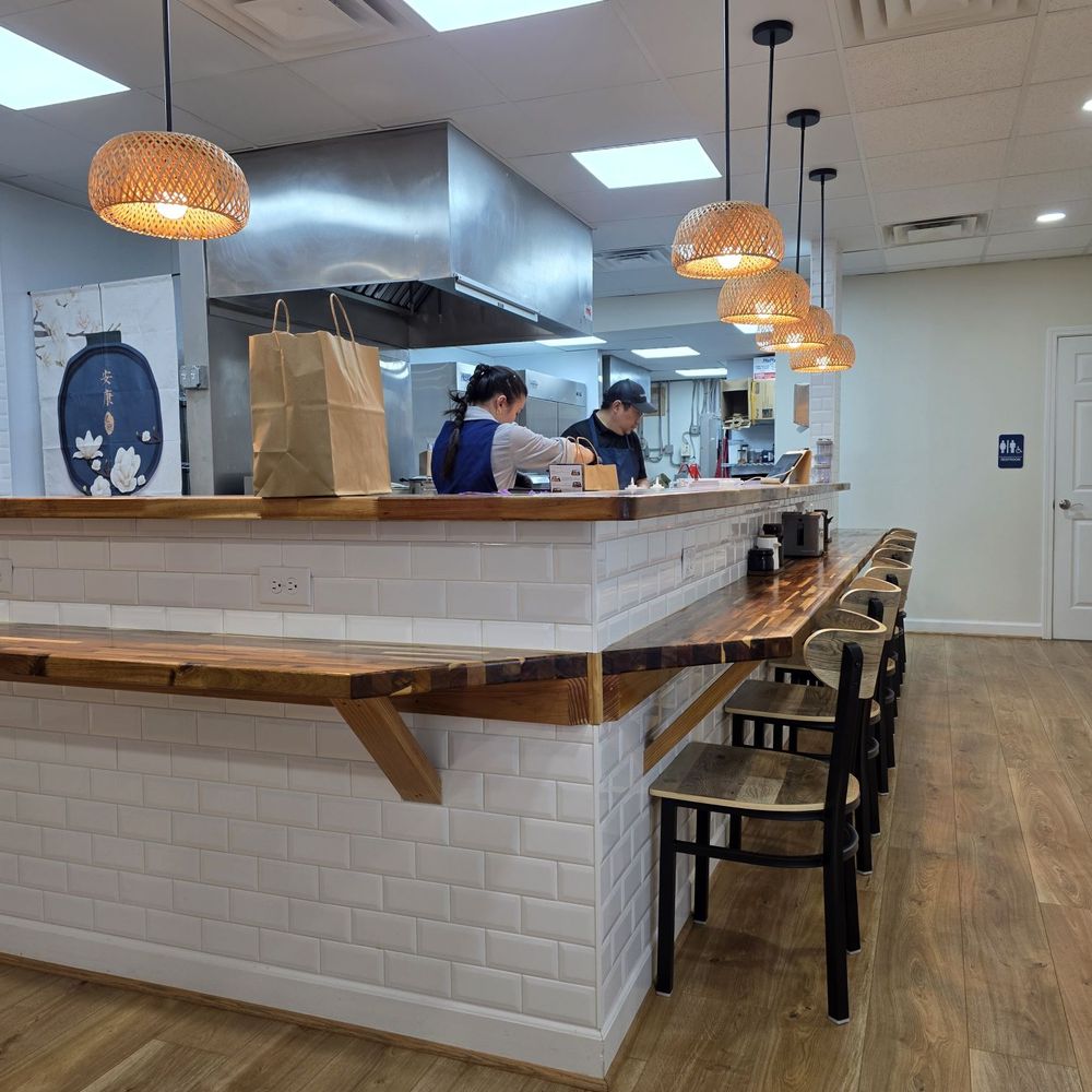 Noodle Factory - The kitchen area with the counter where To Go orders are placed when they're ready. - Ramen Near Me - Roanoke, Virginia