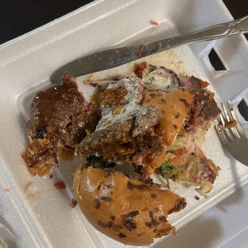 Craft Chophouse & Lounge - This is the Over The Top burger we ordered. Please note the patty. It looks fine from the outside. - Italian Near Me - Brookings, South Dakota