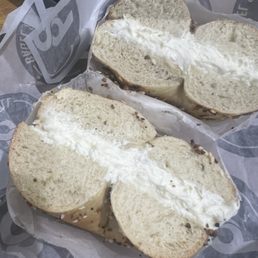 Everything bagel with cream cheese Everything bagel with cream cheese