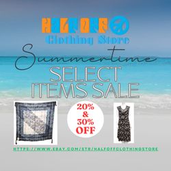 Half-Off Clothing Store - Half Off Clothing Store's 20% & 30% OFF SUMMERTIME SELECT ITEMS SALE

http://stores.ebay.com/halfoffclothingstore/