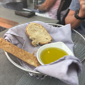 Nikanos - Bread and olive oil for starters (I took the photo a little late in the process  ) - Greek Near Me - Ogunquit, Maine