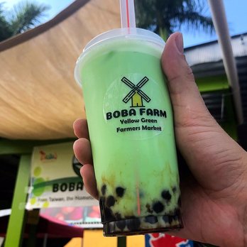Boba Farm - Honeydew Milk Tea with Tapioca!! One of the BEST Milk Teas Experienced~ - Bubble Tea Near Me - Hallandale Beach, Florida