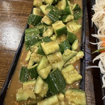 Fat Ni BBQ - Cucumber salad in delicious sesame oil dressing - Chinese Near Me - Carrollton, Texas Fat Ni BBQ - Cucumber salad in delicious sesame oil dressing - Chinese Near Me - Carrollton, Texas