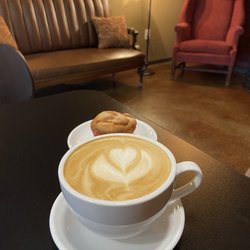 Elmira Tea & Coffee House - Latte and muffin