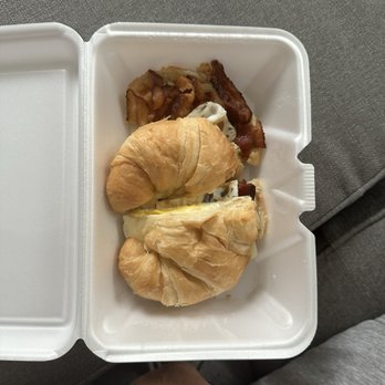 Patriots Diner - Bacon, egg and cheese in a croissant - Diners Near Me - Woonsocket, Rhode Island