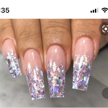 Southland Nails - What I asked for(large chunky silver glitter) vs. what I got(tiny blue/yellow craft store glitter). - Nail Salons Near Me - Pacifica, California