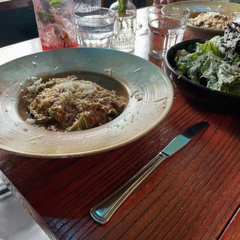 Poesia - Pasta galore with shared salad in background - Italian Near Me - San Francisco, California