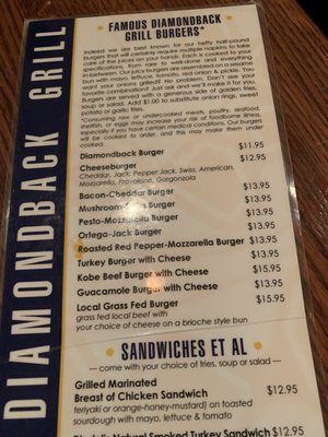 Menu photo 4 Diamondback Grill Sonora, CA