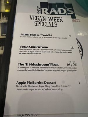 Menu photo 3 Johnny Rad's Pizzeria Tavern Baltimore, MD