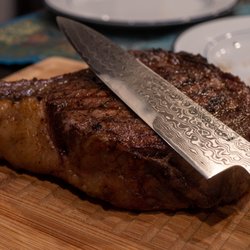 Dellapietras - Beautiful THICK dry aged rib eye steak