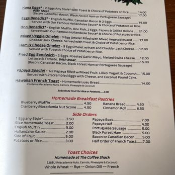 The Coffee Shack - Menu - Coffee & Tea Near Me - Captain Cook, Hawaii