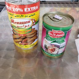Canned pickles and babaganoush. Canned pickles and babaganoush.