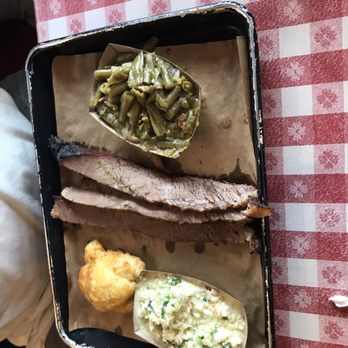 Bennett's Pit Bar-B-Que - Brisket with Green Beans, Biscuit, and Coleslaw - Barbeque Near Me - Pigeon Forge, Tennessee