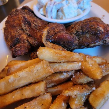 The Hideaway - Fried chicken with truffle fries and potato salad - Sports Bars Near Me - Odenton, Maryland The Hideaway - Fried chicken with truffle fries and potato salad - Sports Bars Near Me - Odenton, Maryland