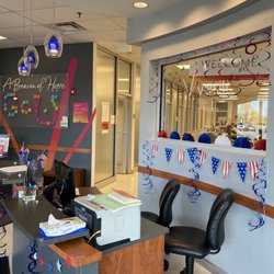 Versiti Blood Center of Indiana - Front desk with Memorial Day decor
