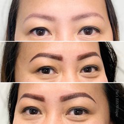 Pia's Browtique - Powder Ombré Brows touch up after initial session. TOP: healed (5weeks)