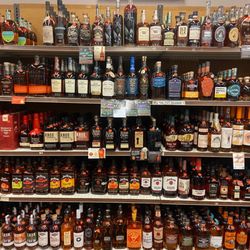 Carman Wine & Liquor - Massive bourbon wall