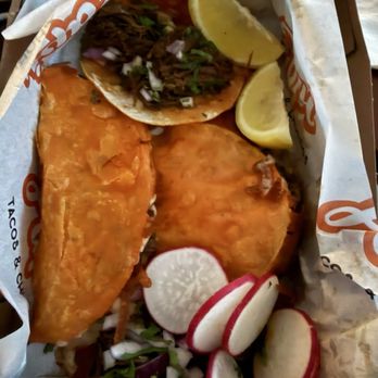 Papi Tacos & Churros - Birria OG box minus the avocado I ordered & paid extra for. - Tacos Near Me - Los Angeles, California