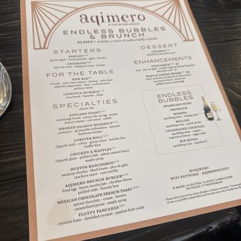 Aqimero by Chef Richard Sandoval - Endless brunch menu - Latin American Near Me - Philadelphia, Pennsylvania