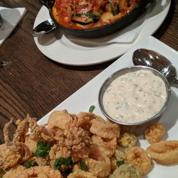 Burtons Grill & Bar - Calamari, and stuffed zucchini - New American Near Me - Charlottesville, Virginia