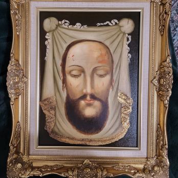Leon Picture Frames - The Holy Face of Jesus painting on canvas framed at Leon's. - Framing Near Me - Anaheim, California Leon Picture Frames - The Holy Face of Jesus painting on canvas framed at Leon's. - Framing Near Me - Anaheim, California