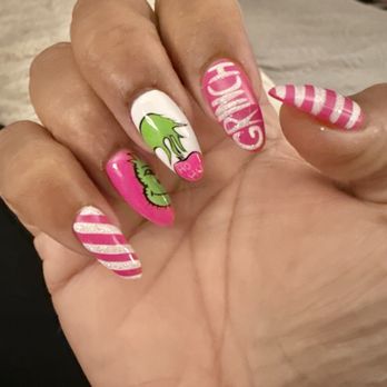 Lazylady Nail Studio - Grinch nails - Nail Salons Near Me - Burlingame, California