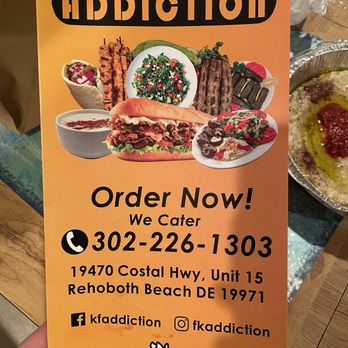 Kabab Falafel Addiction - Menu - Mediterranean Near Me - Rehoboth Beach, Delaware