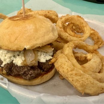 Burger Burger - Classic Burger with Blue Cheese and Onions - Burgers Near Me - Fredericksburg, Texas