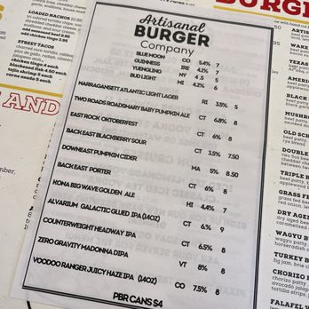 Artisanal Burger Company - Beer menu - Burgers Near Me - Manchester, Connecticut