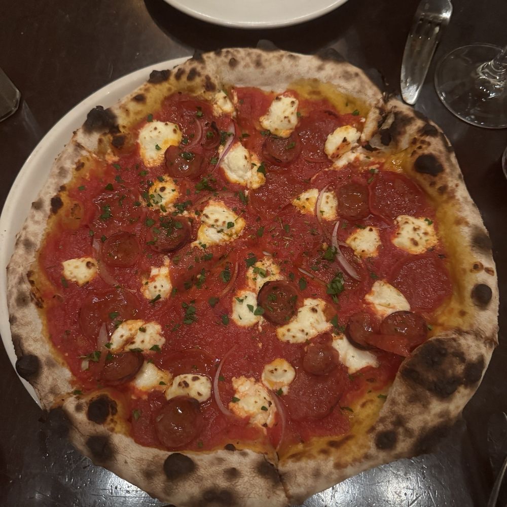 Pizza Antica - Calabrese Sausage Pizza with added pepperoni - Pizza Near Me - Lafayette, California