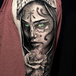 Tattoo Dimention - Black and grey sleeve tattoo