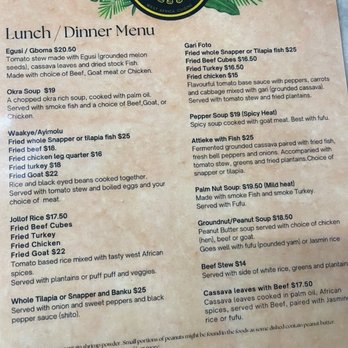 Steaming Pots - Front of Menu - African Near Me - Tampa, Florida Steaming Pots - Front of Menu - African Near Me - Tampa, Florida