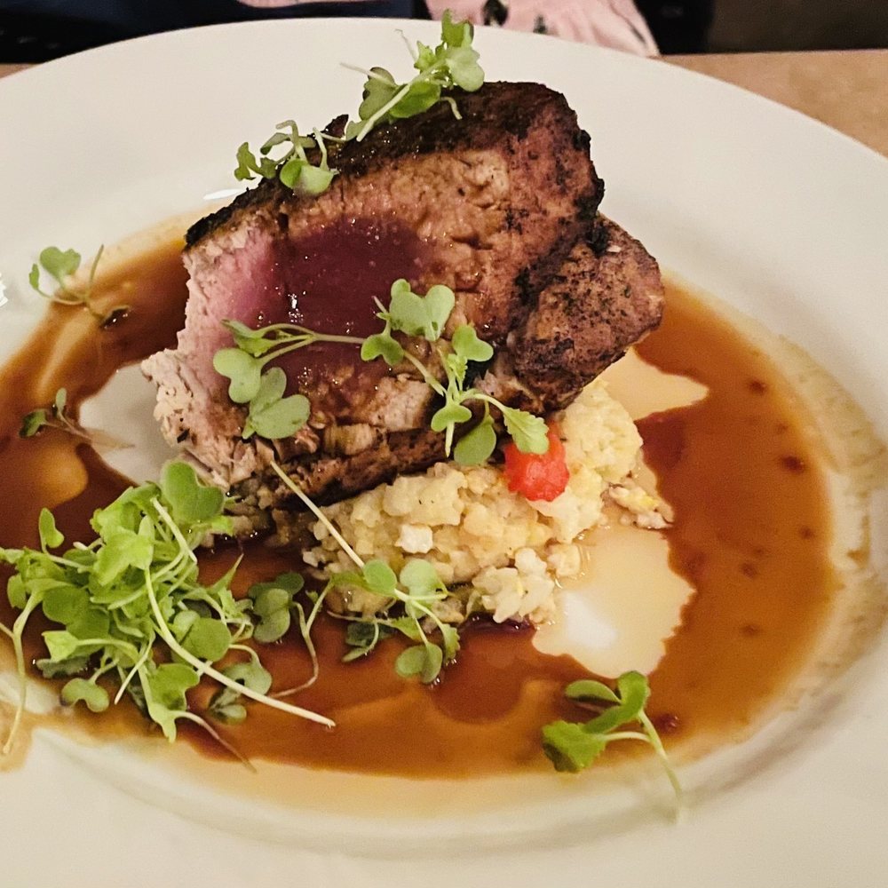 Cowfish - Seared tuna with pineapple fried rice - New American Near Me - Hampton Bays, New York Cowfish - Seared tuna with pineapple fried rice - New American Near Me - Hampton Bays, New York
