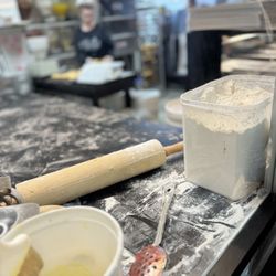 Mary's Gourmet Donut Shoppe - Donut prep area