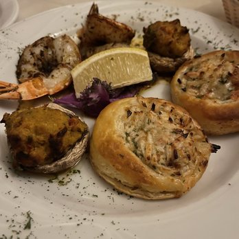 Louisianne's - Combination Platter for Two - crab puffs, bbq shrimp & stuffed mushrooms - Cajun/Creole Near Me - Middleton, Wisconsin