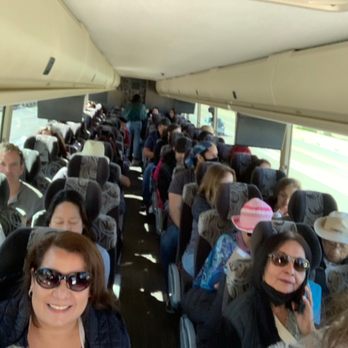 Time 2 Fly Away Travel - Our group on the bus heading to the cruise ship. - Travel Services Near Me Time 2 Fly Away Travel - Our group on the bus heading to the cruise ship. - Travel Services Near Me