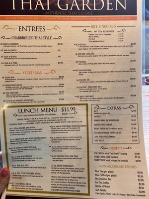 Menu photo 1 Thai Garden Huntsville, AL