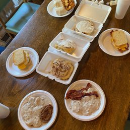Breakfast sammies, breakfast wrap, biscuits & gravy and cinnamon rolls Breakfast sammies, breakfast wrap, biscuits & gravy and cinnamon rolls